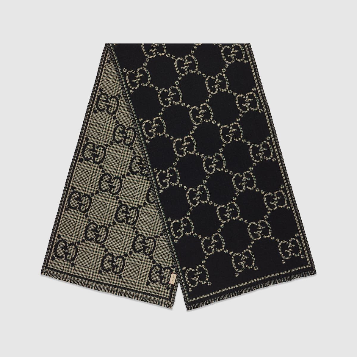 Gvc*1 Check GG wool scarf