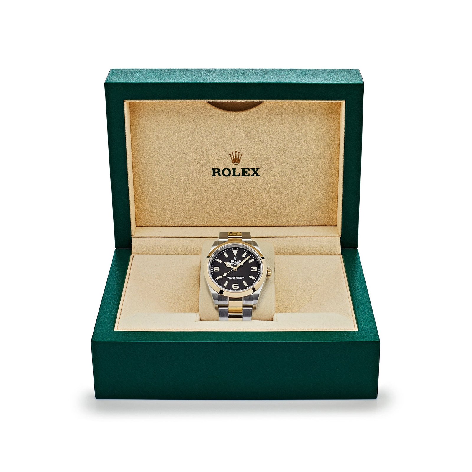 R01ex Explorer 124273 Yellow Gold Stainless Steel Black Dial