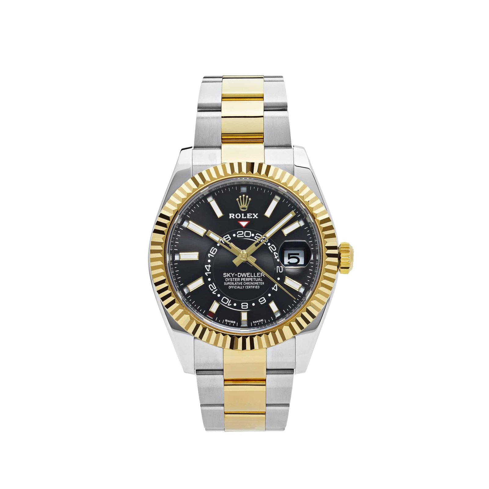 R01ex Sky-Dweller 326933 Stainless Steel Yellow Gold Black Dial (2020)