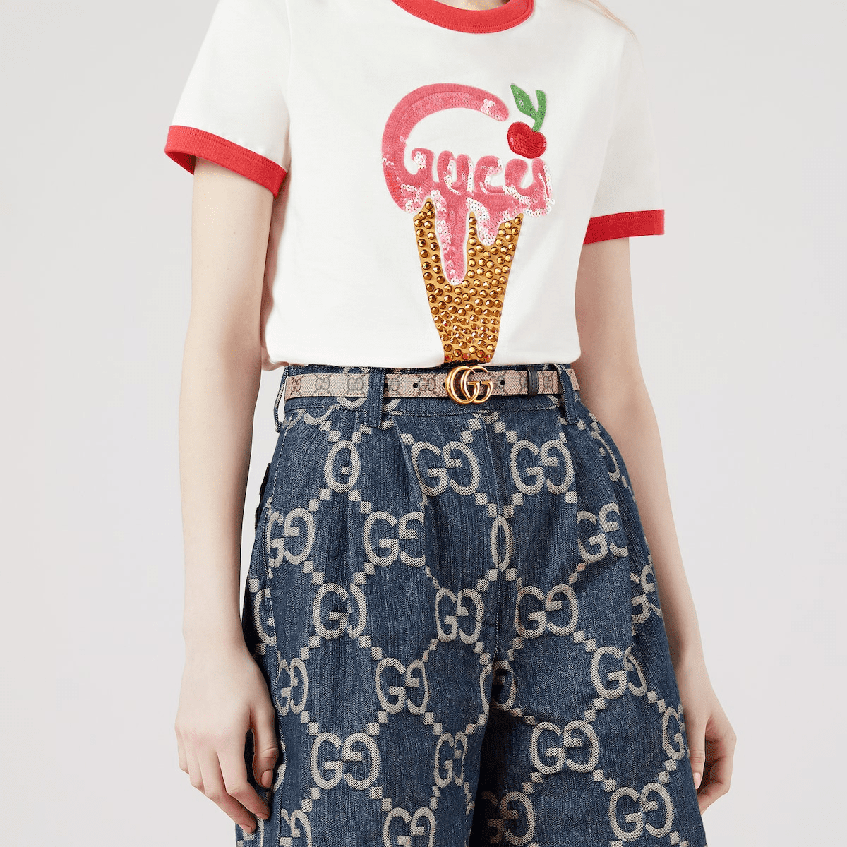 Gvc*1 Reversible GG Marmont thin belt