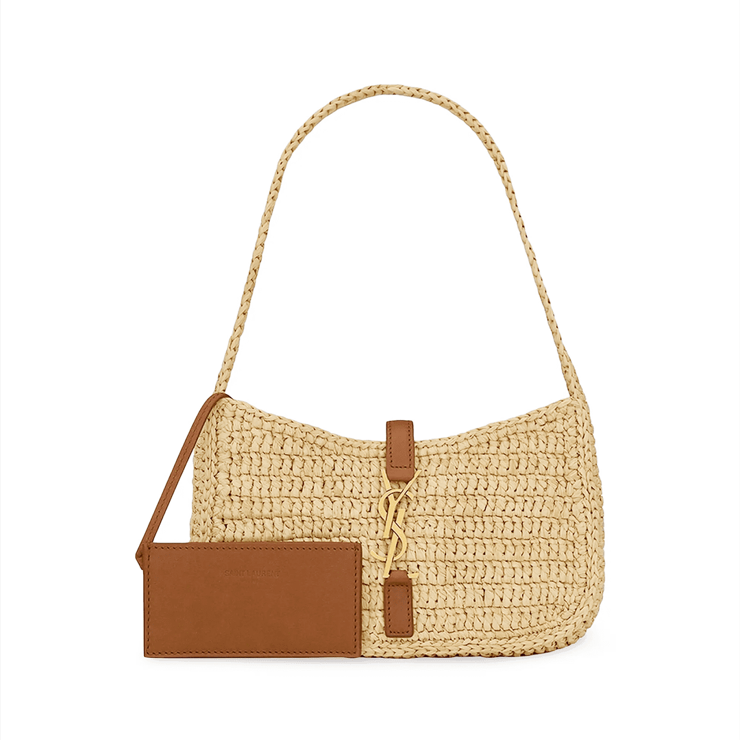 Sa1nt Lau*nt Le 5 À 7 Mini Hobo in Raffia