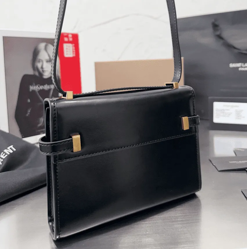 Sa1nt Lau*nt MANHATTAN SMALL SHOULDER BAG IN BOX Sa1nt Lau*nt LEATHER