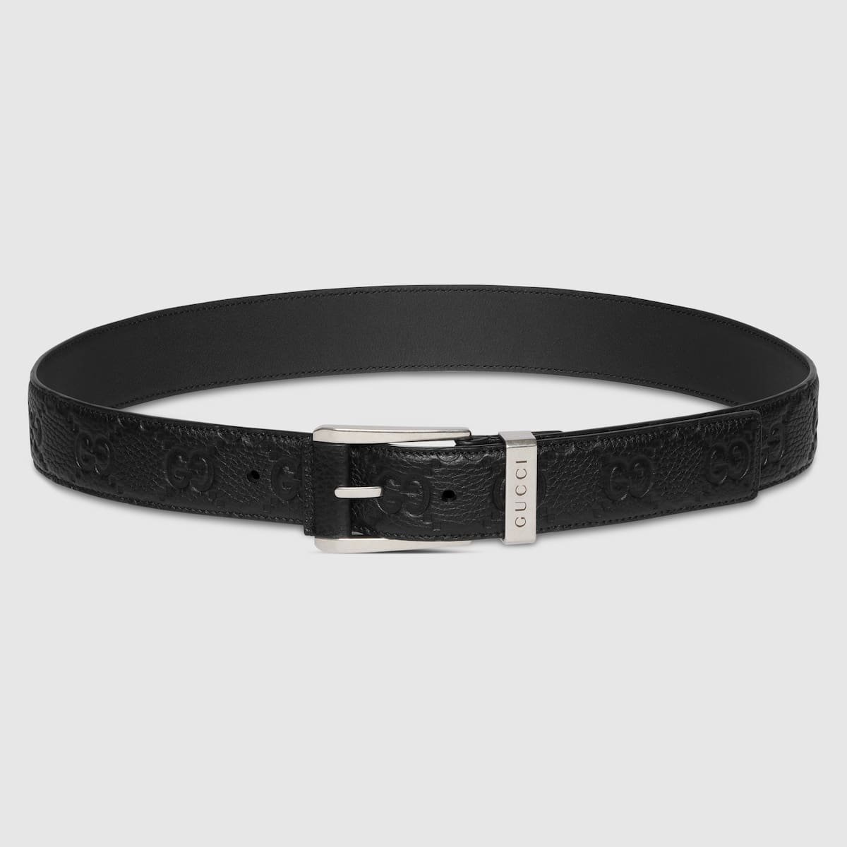 Gvc*1 Embossed GG belt with squared buckle