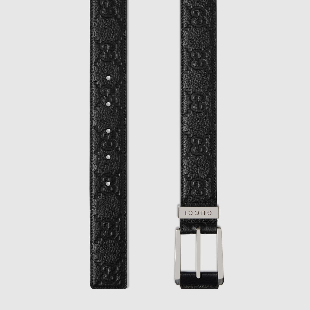 Gvc*1 Embossed GG belt with squared buckle
