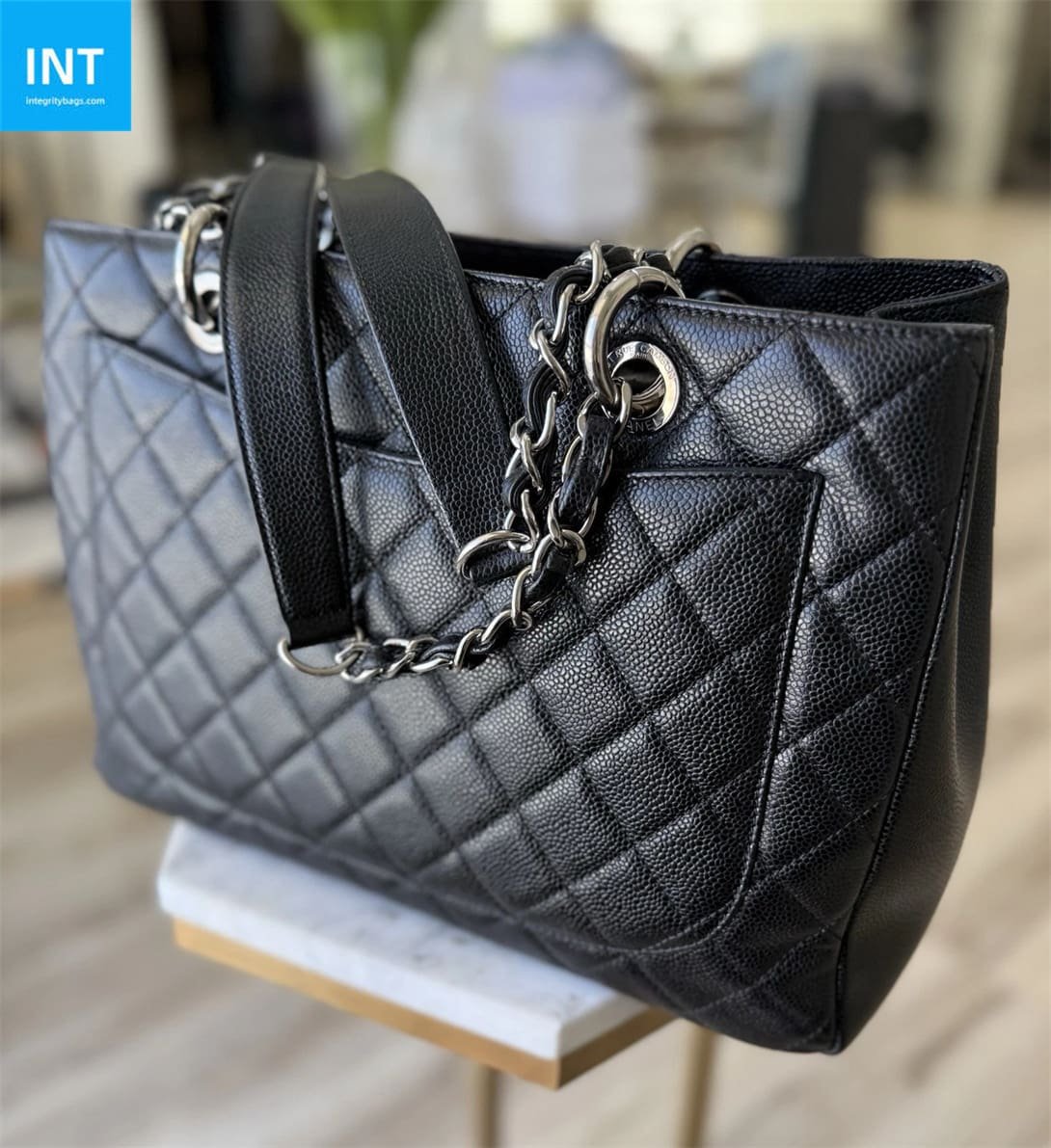 Ch**el Grand Shopping Tote Black Caviar Leather