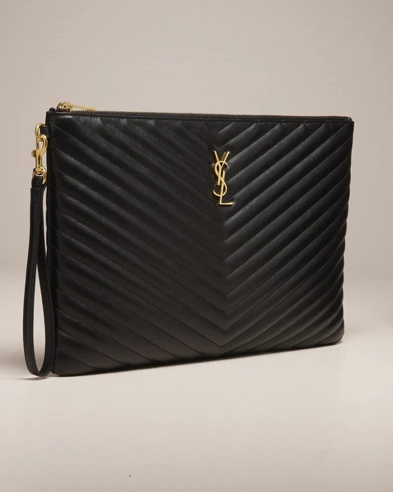 Sa1nt Lau*nt Y51 Monogram Large Pouch in Smooth Leather