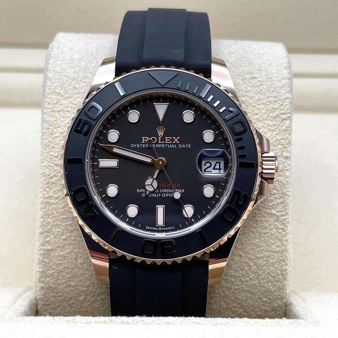 R01ex Yacht-Master 37 268655 Rose Gold Black Dial