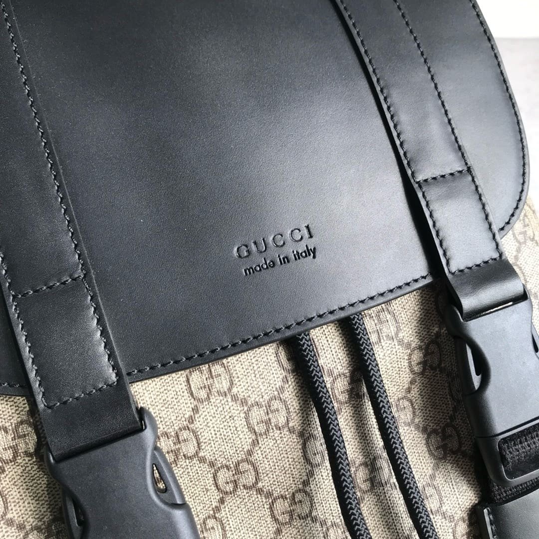 Gvc*1 Svp*me Monogram Double Buckle Backpack Beige Black