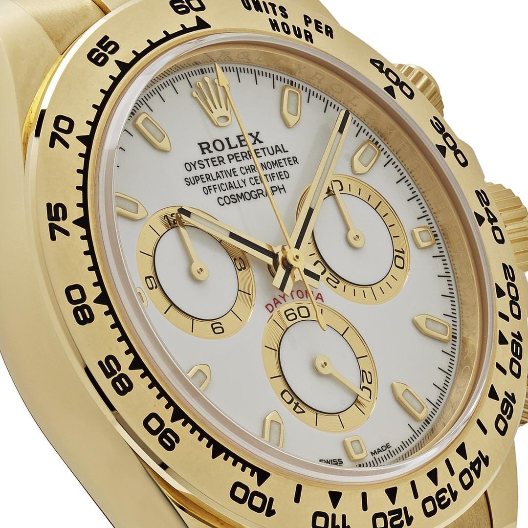 R01ex Daytona 116508 Yellow Gold White Dial
