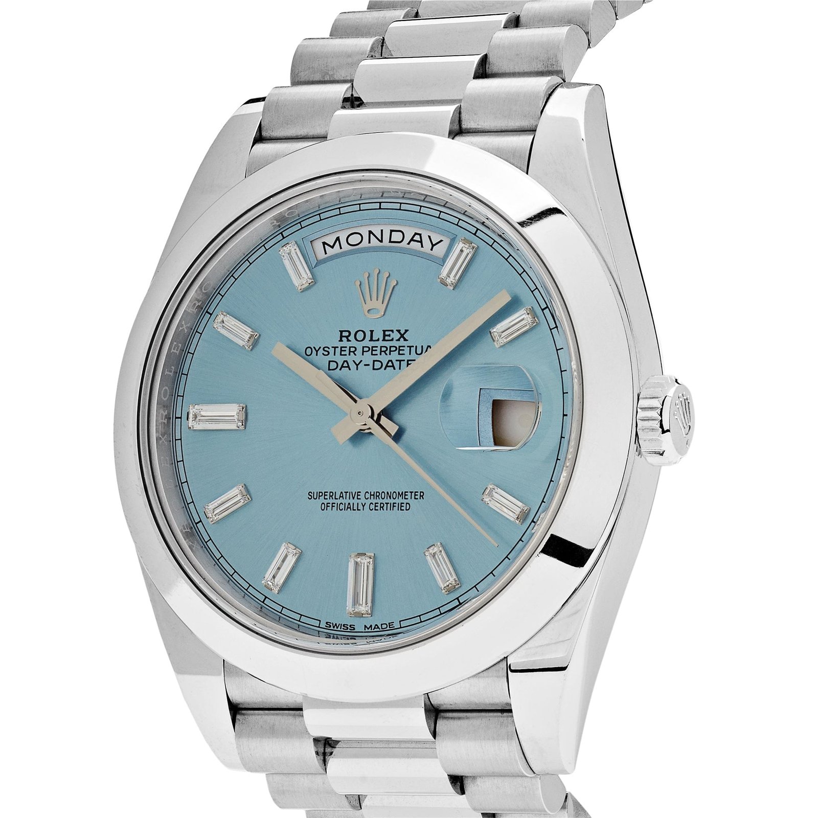 R01ex Day-Date 40 228206 Platinum Ice Blue D1am0nd Dial (2018)