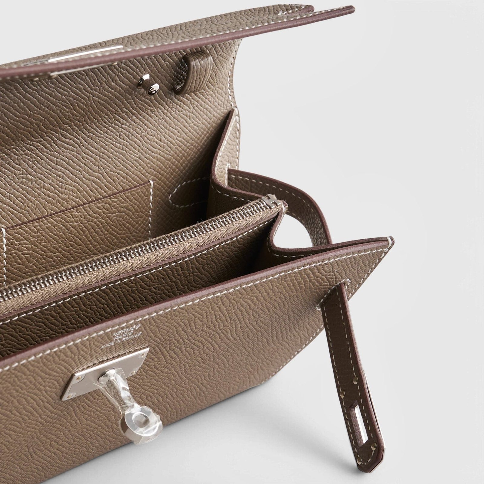 H**me5 Kelly To Go Epsom Etoupe Sellier Palladium Hardware
