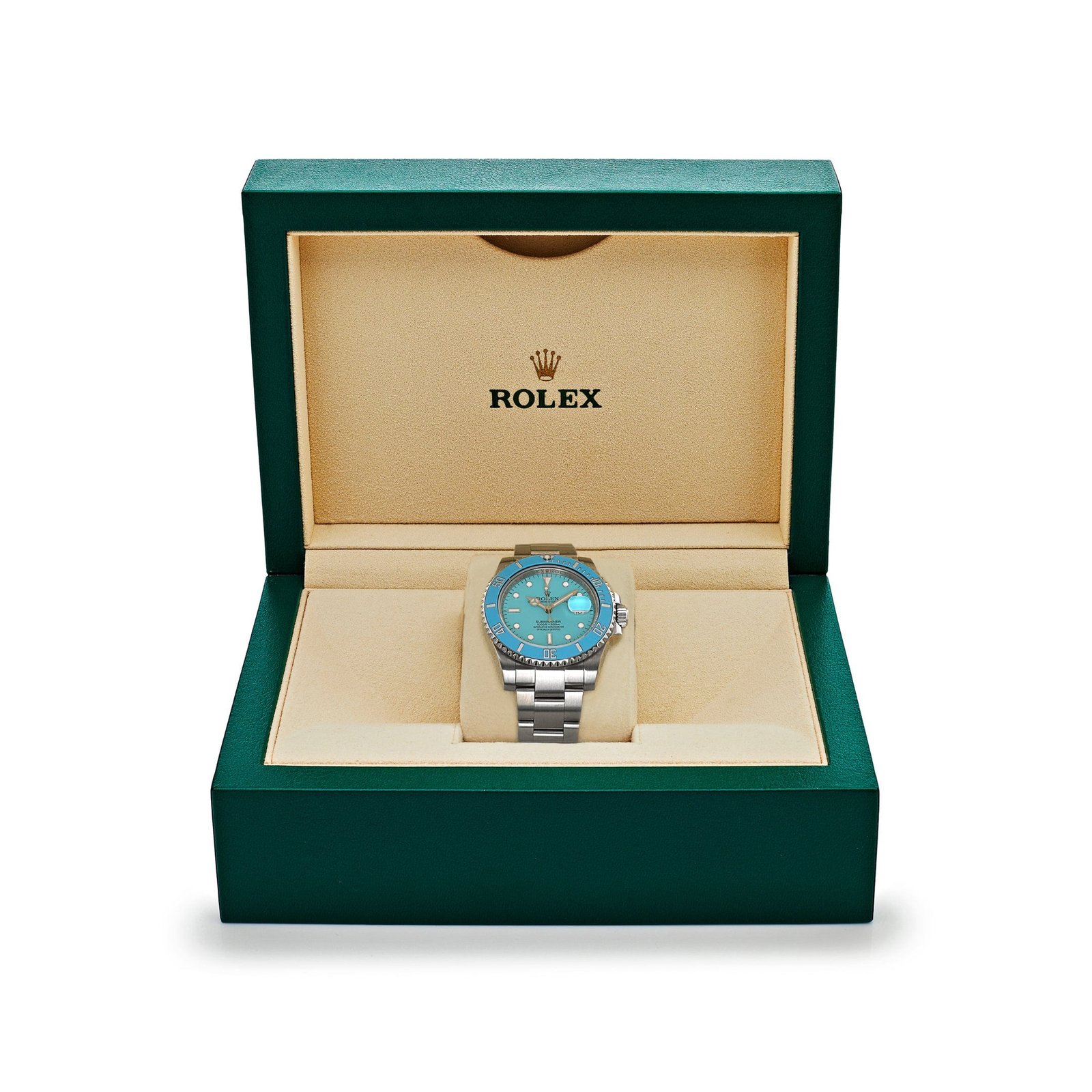 R01ex Submariner Date 116610LN Stainless Steel With Aftermarket Custom Made Blue Dial