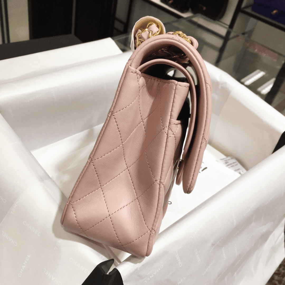 Ch**el Classic Double Flap Small Pink Lambskin