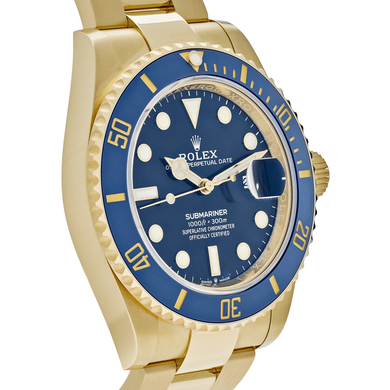 R01ex Submariner Date 126618LB Yellow Gold Blue Dial (2023)