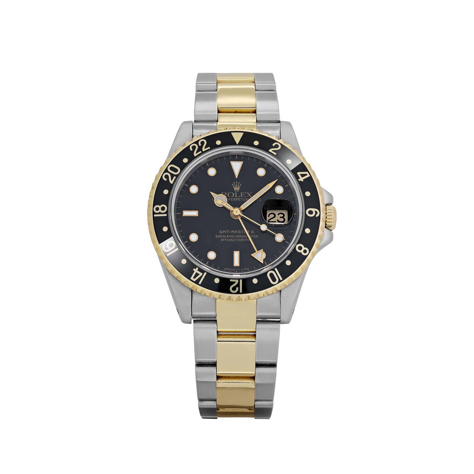R01ex GMT-Master II 16713 Stainless Steel Yellow Gold Black Dial (1997)