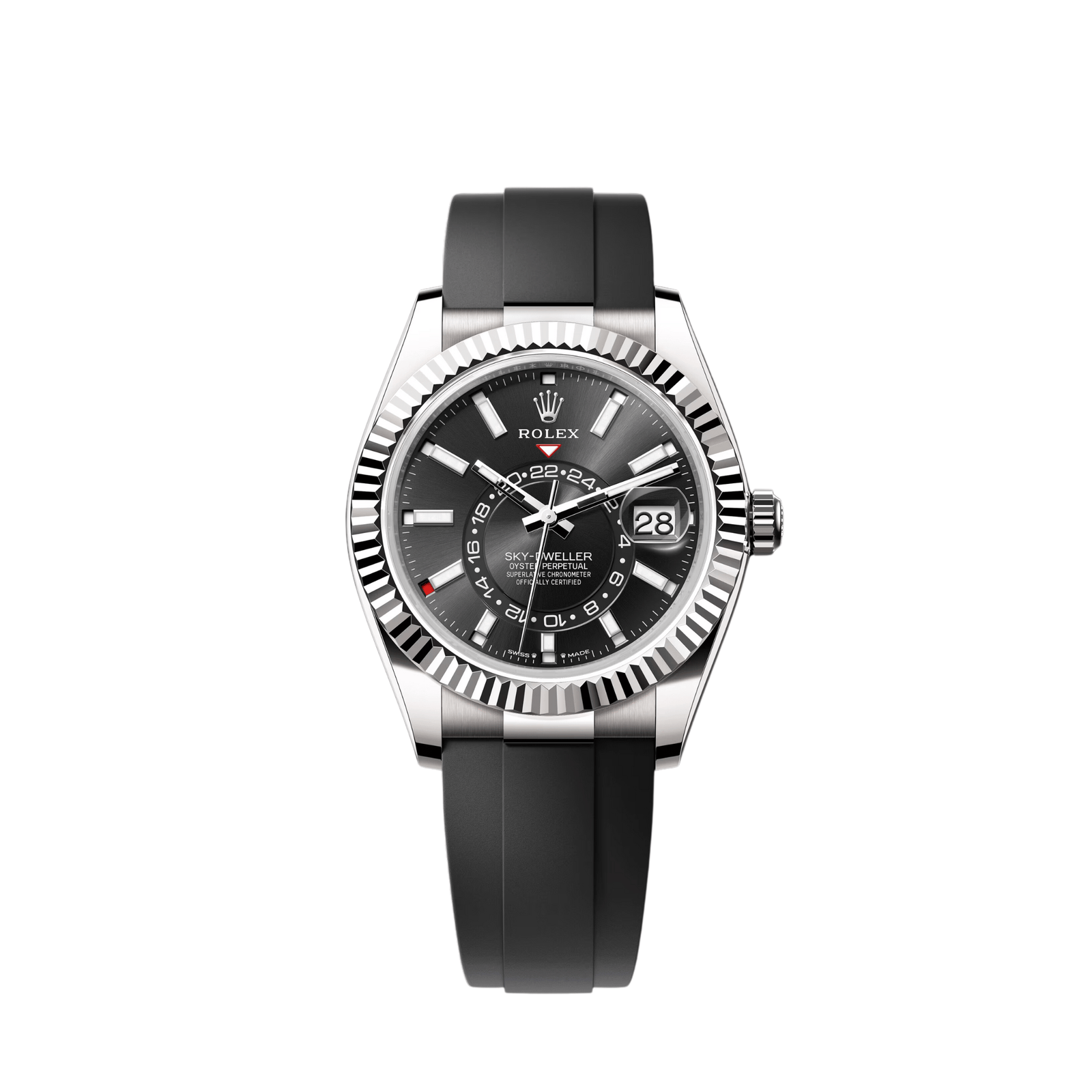 R01ex Sky-Dweller 336239 White Gold Black Dial Oysterflex (2025)