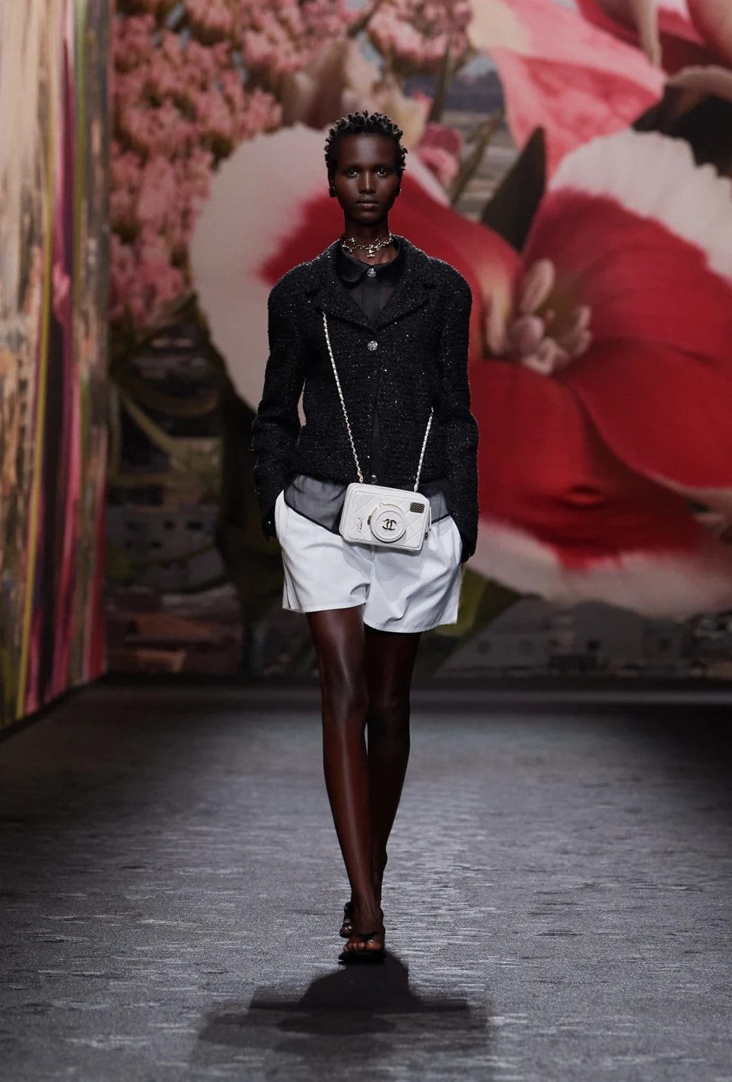 Ch**el CAMERA BAG Lambskin White