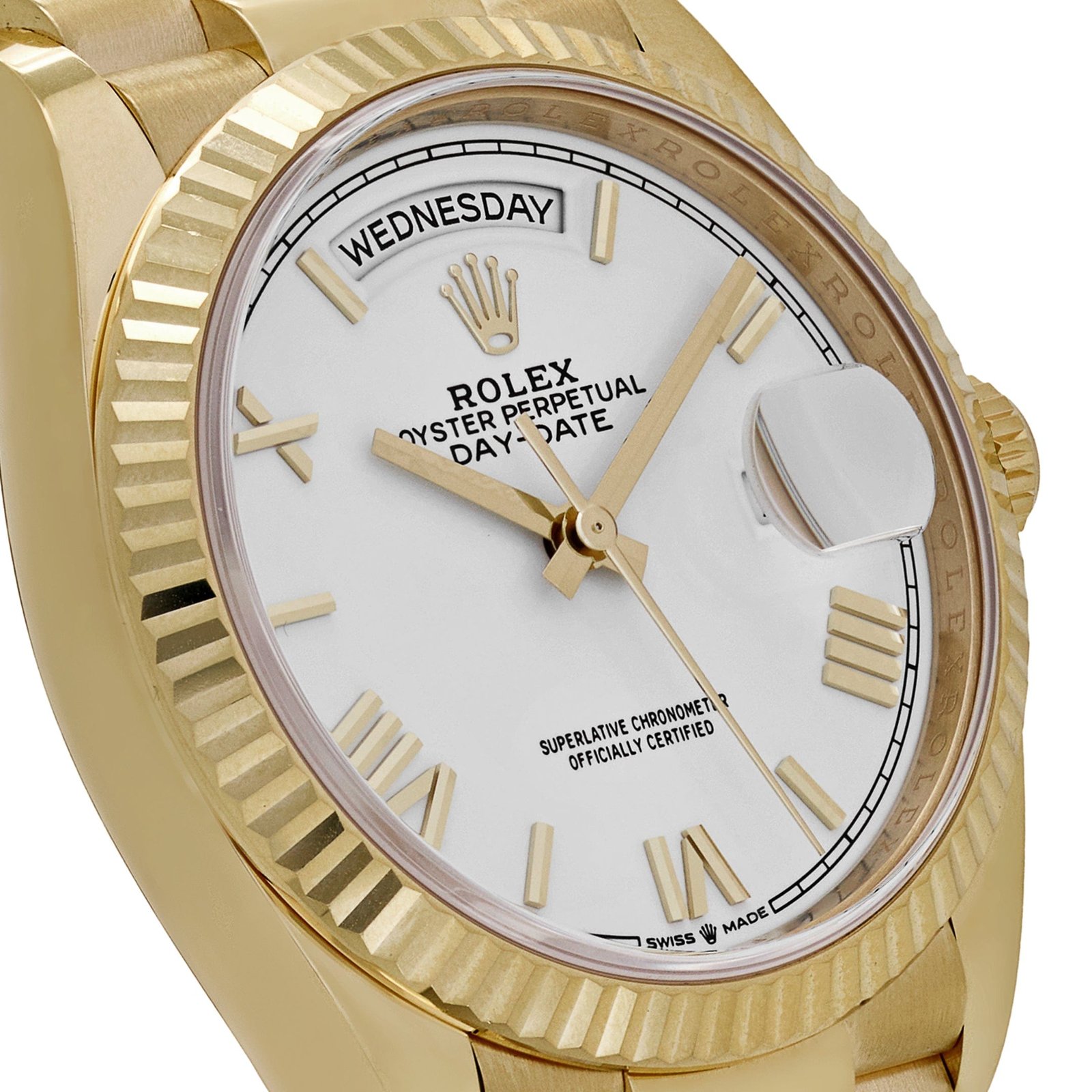 R01ex Day-Date 36 128238 Yellow Gold White Dial (2022)