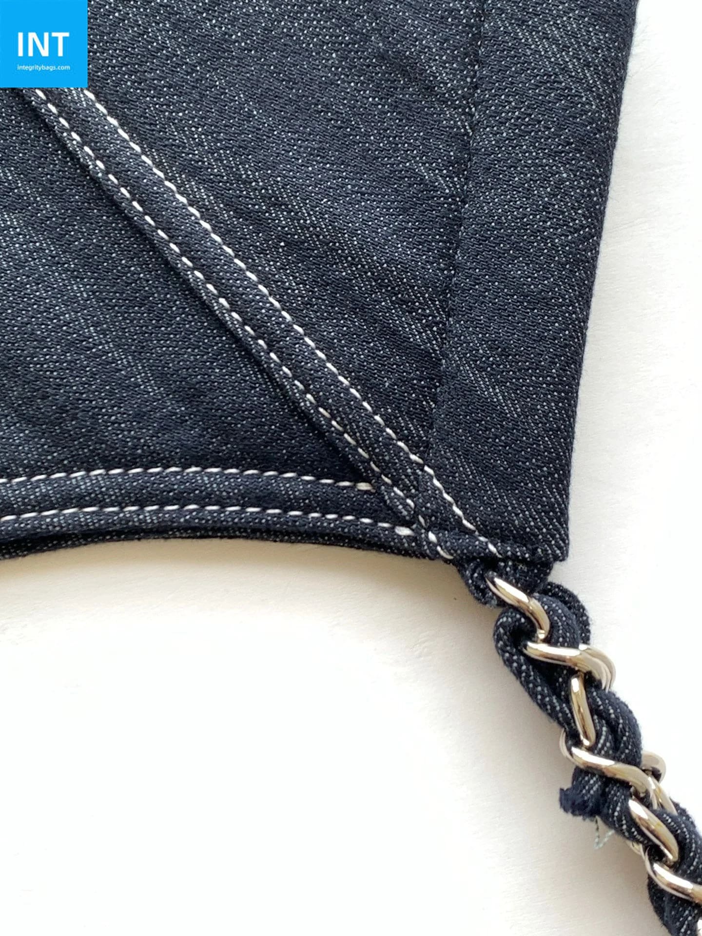 Ch**el 25 Tote Bag Navy Blue 48cm Denim Leather