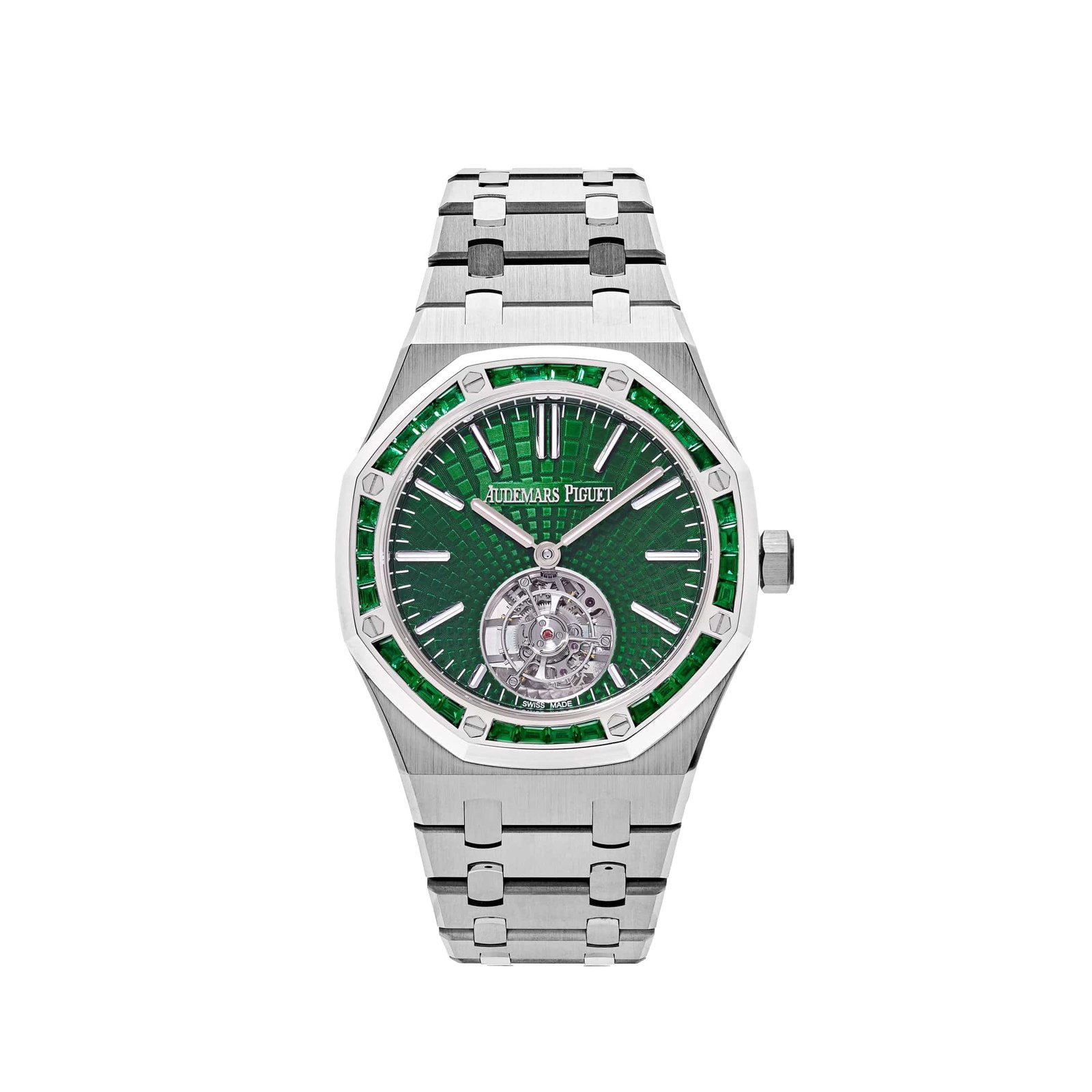 Audemars P1g*et Royal Oak 26532IC.EE.1220TI.01 Selfwinding Flying Tourbillon Titanium White Gold Emerald Bezel Limited Edition (2024)