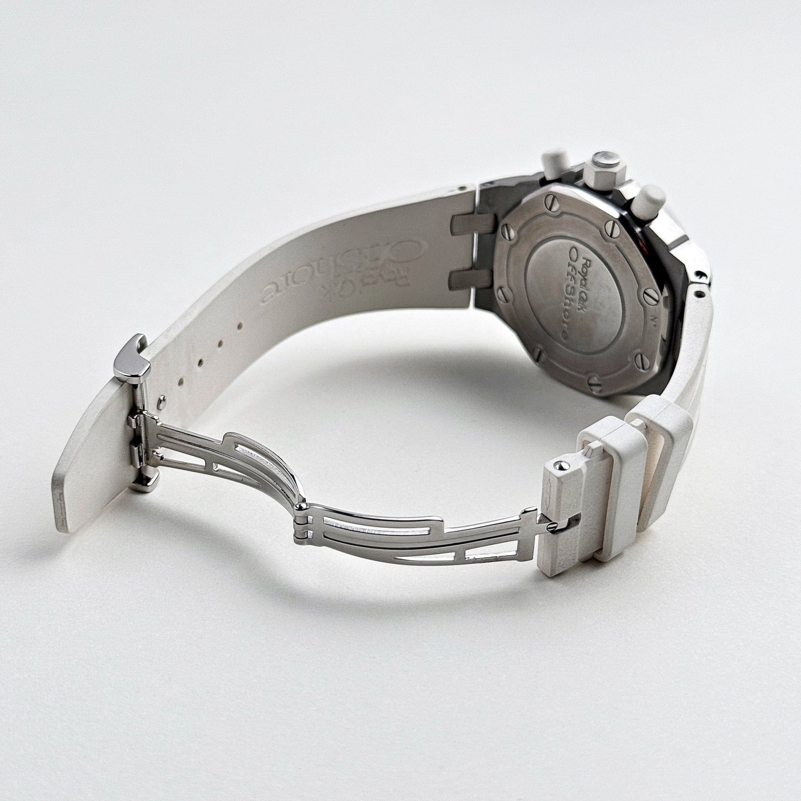 Audemars P1g*et Royal Oak Offshore 26048SK.ZZ.D010CA.01 Stainless Steel White Dial D1am0nd Bezel