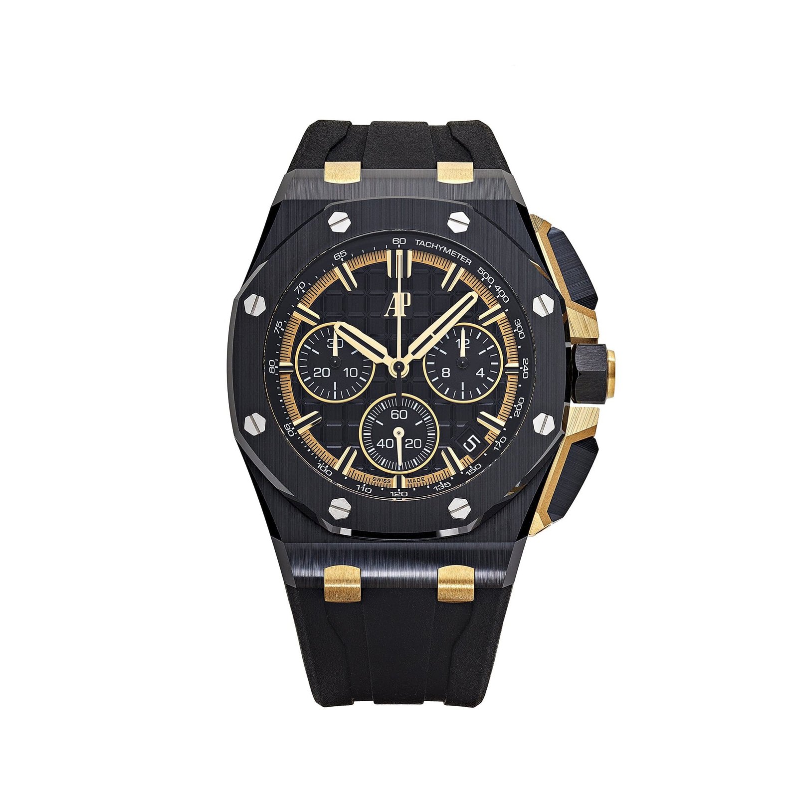 Audemars P1g*et Royal Oak Offshore 26420CE.OO.A127CR.01 Chronograph Black Ceramic Yellow Gold Black Dial