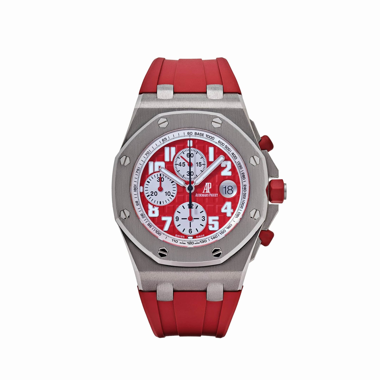 Audemars P1g*et Royal Oak Offshore Chronograph 26108ST.OO.D066CR.01 Rhone-Fusterie Stainless Steel Red Dial Limited Edition (2009)