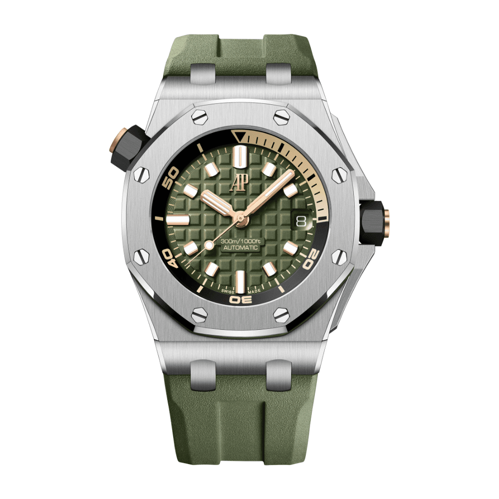 Audemars P1g*et Royal Oak Offshore 15720ST.OO.A052CA.01 Diver Stainless Steel Khaki Green Dial