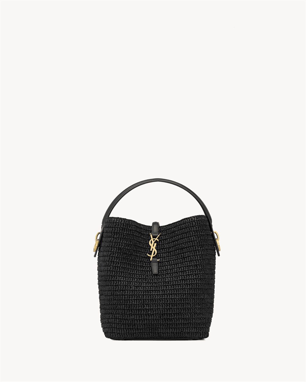 Sa1nt Lau*nt le 37 in woven raffia and vegetable-tanned leather