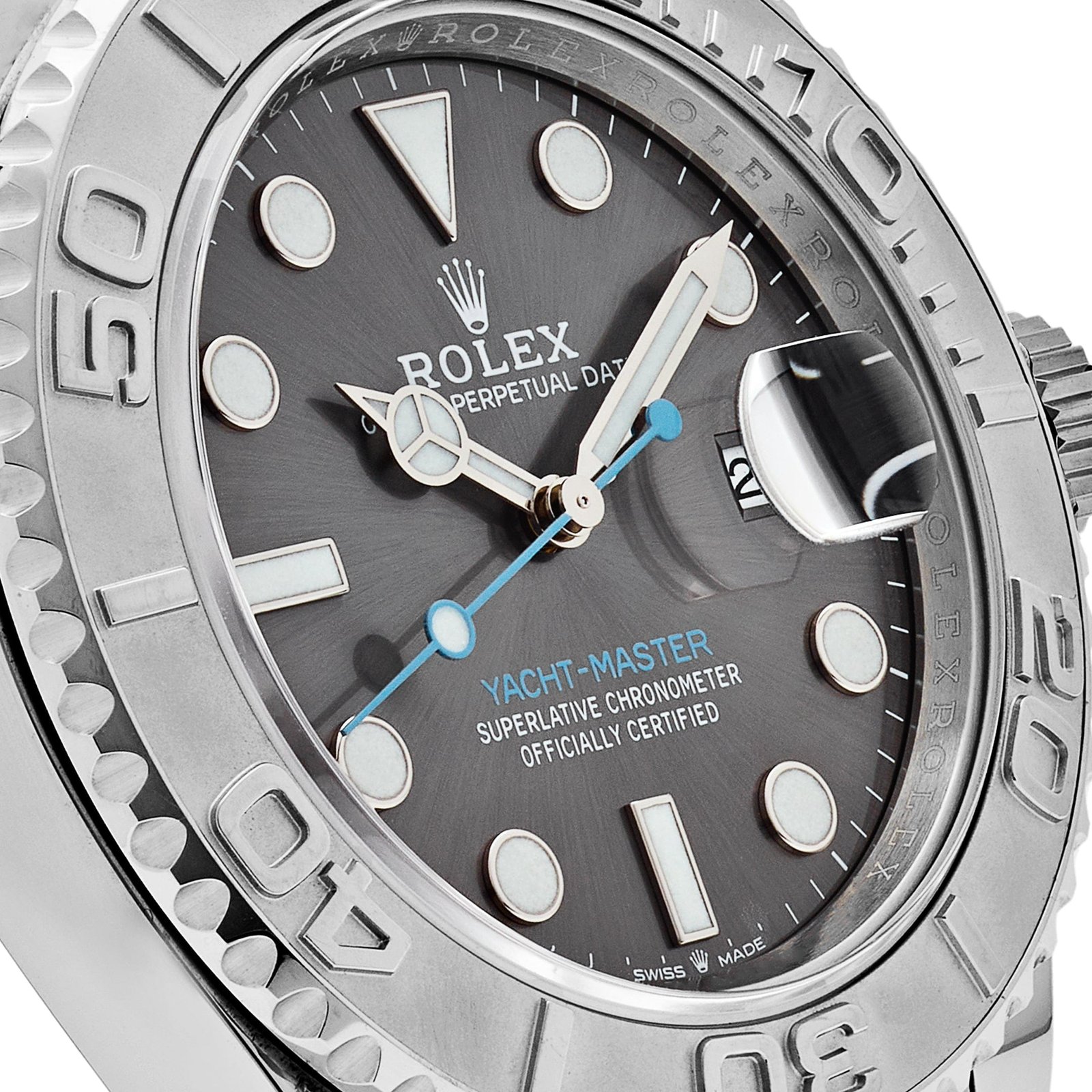 R01ex Yacht-Master 40 126622 Stainless Steel Rhodium Dial