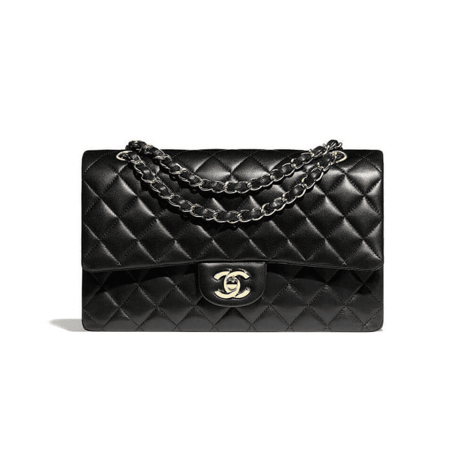 Ch**el Classic Flap Handbag GRAINED CALFSKIN & GOLD METAL