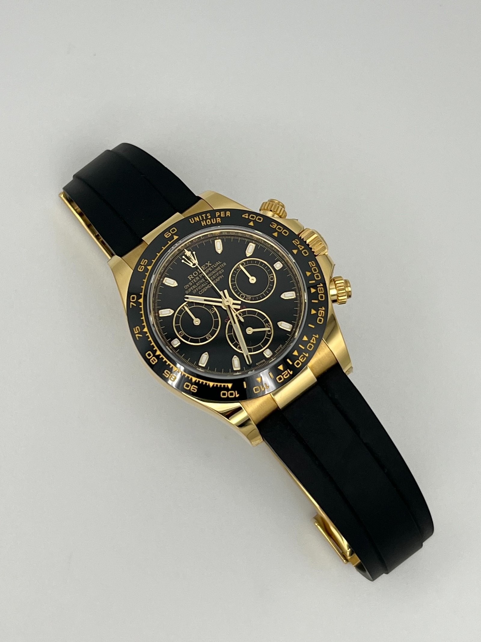 R01ex Daytona 116518LN Yellow Gold Black Dial