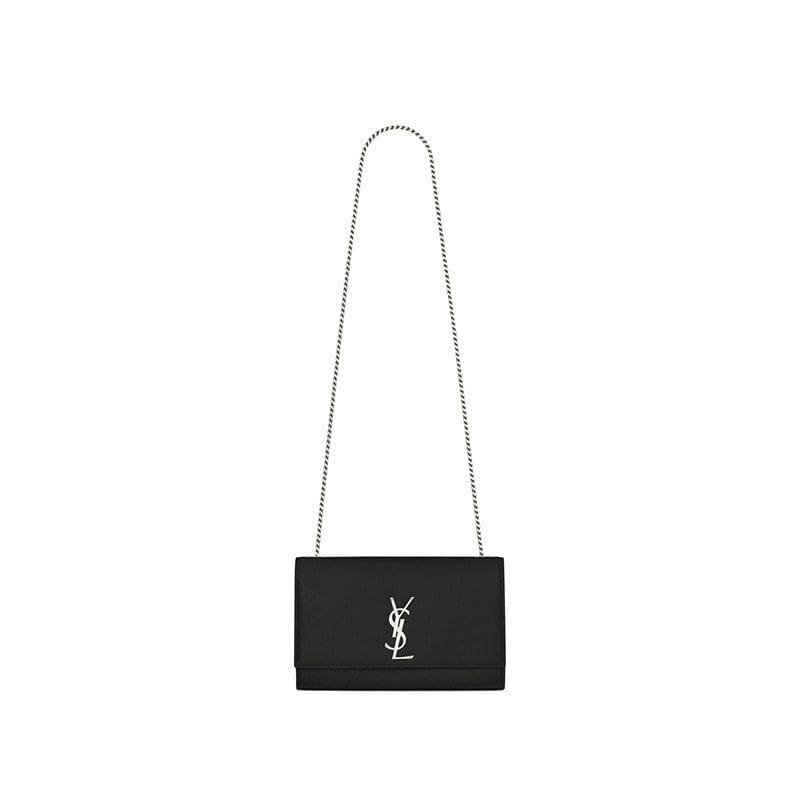 Sa1nt Lau*nt Large Kate Chain Bag In Black Textured Leather