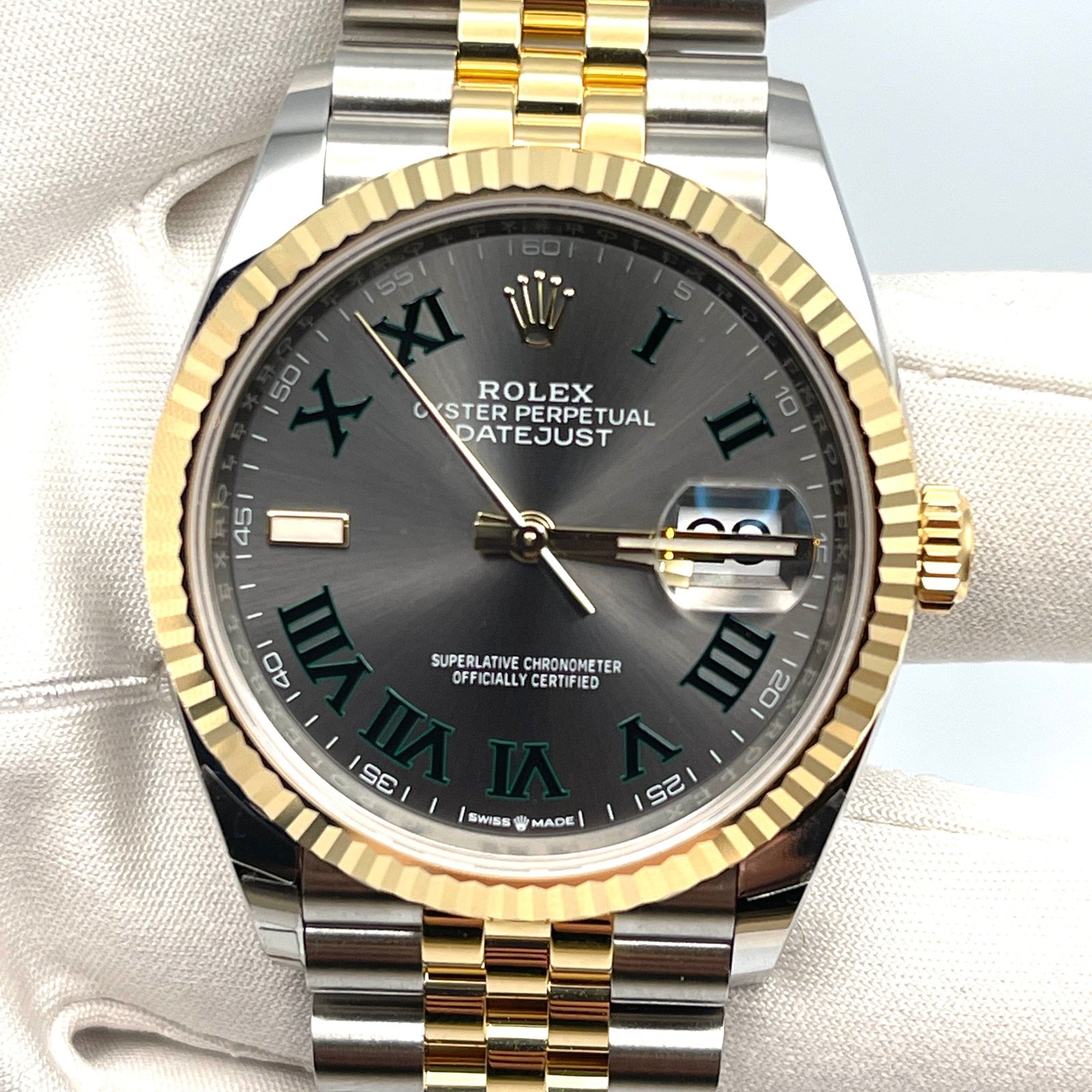 R01ex Datejust 36 126233 ‘Wimbledon’ Stainless Steel Yellow Gold Slate Dial Jubilee (2021)