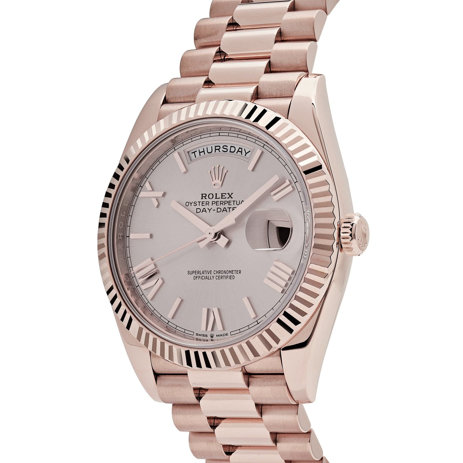 R01ex Day-Date 40 228235 Rose Gold Sundust Roman Dial (2023)