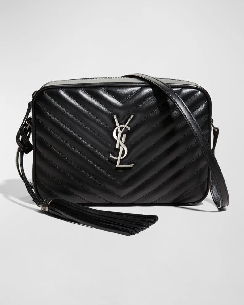 Sa1nt Lau*nt Lou Medium Y51 Monogram Calfskin Camera Crossbody Bag – Aged Silver Hardware