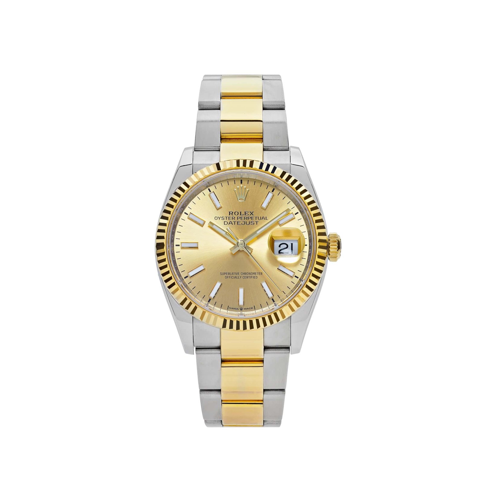 R01ex Datejust 36 126233 Two-Toned Yellow Gold Stainless Steel Champagne Dial (2023)