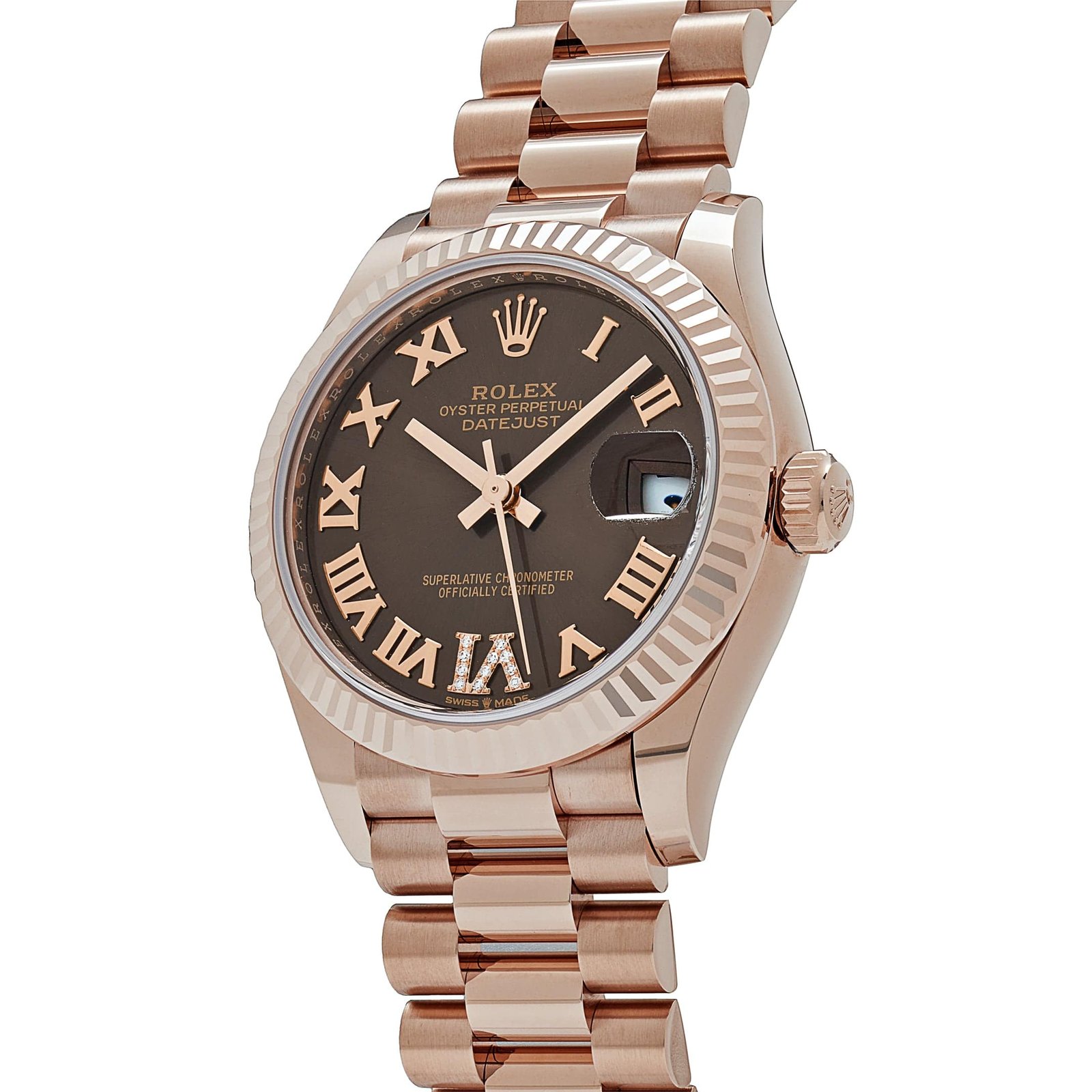 R01ex Datejust 31 278275 ‘Ladies’ Rose Gold D1am0nd Chocolate Dial President (2024)