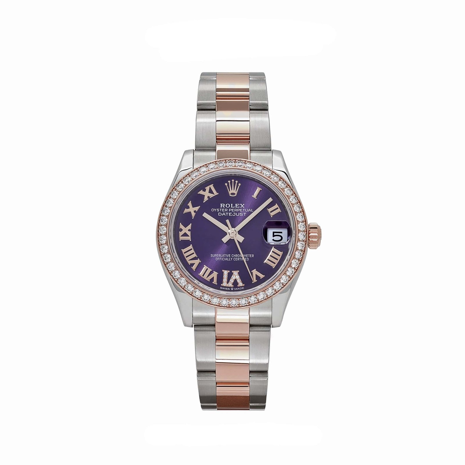 R01ex Datejust 31 278381RBR ‘Ladies’ Stainless Steel Rose Gold Aubergine Purple Dial D1am0nd Bezel Oyster (2022)