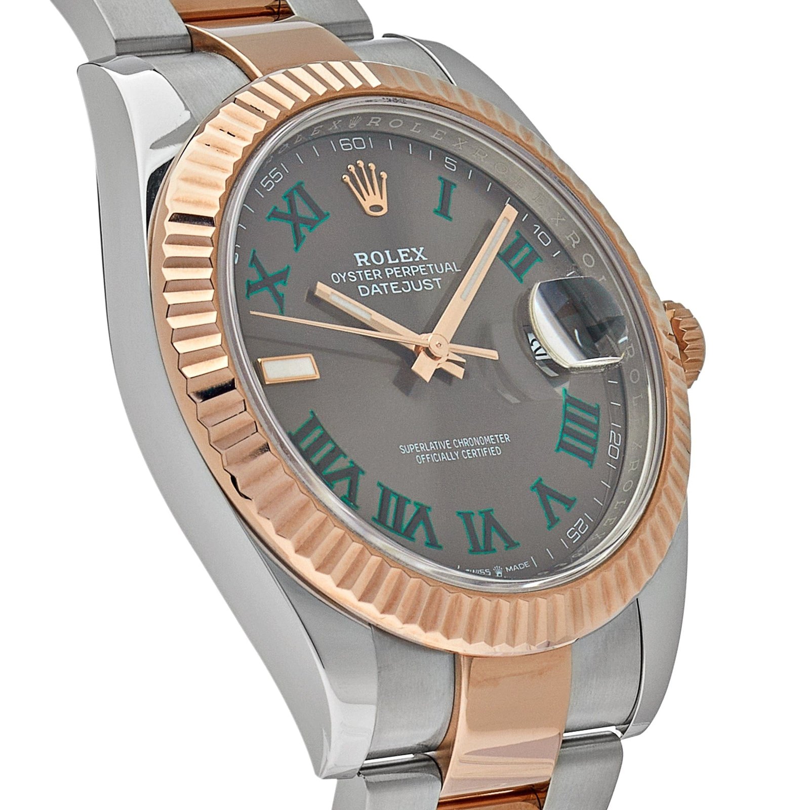 R01ex Datejust 41 126331 ‘Wimbledon’ Rose Gold Stainless Steel