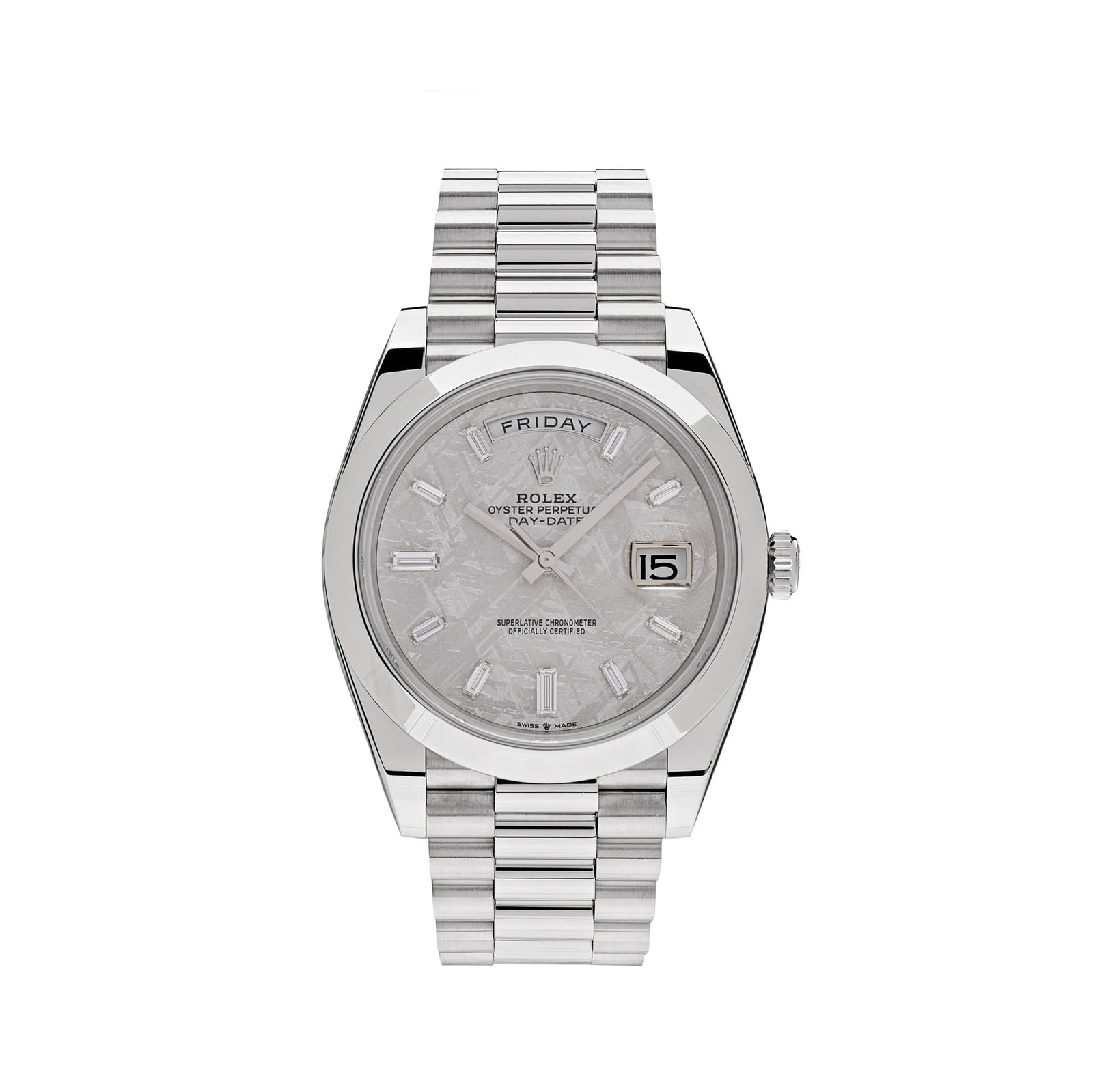 R01ex Day-Date 40 228206 Platinum Meteorite D1am0nd Dial