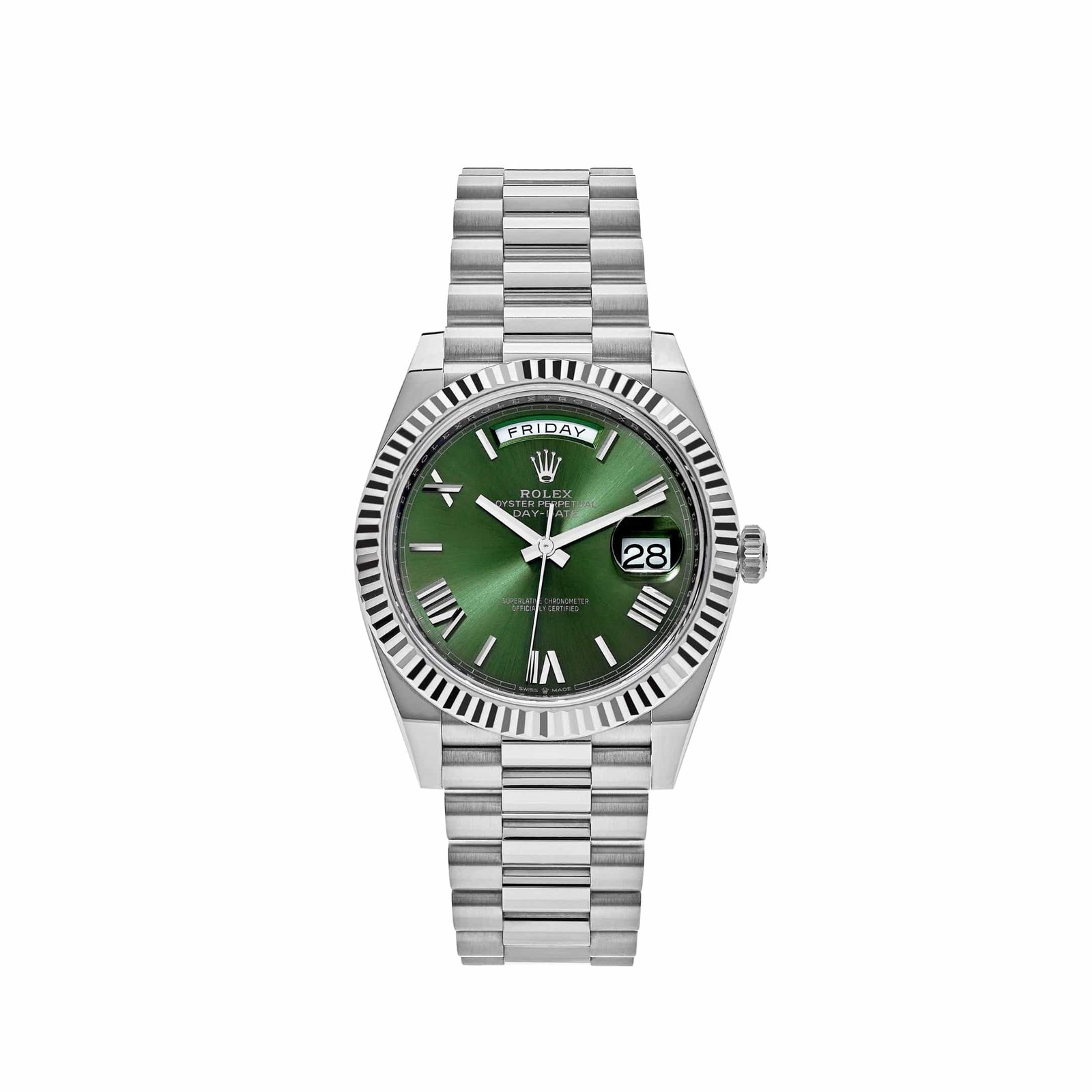 R01ex Day-Date 40 228239 White Gold Olive Dial (2023)