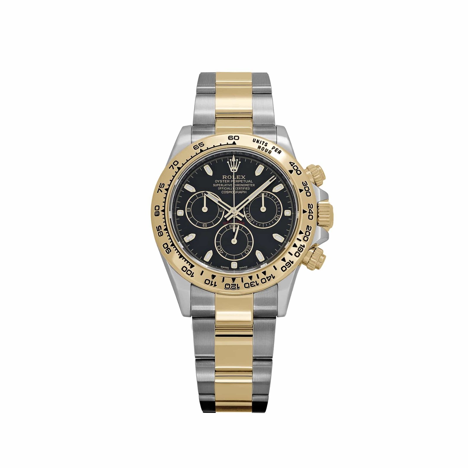 R01ex Daytona 116503 Yellow Gold Stainless Steel Black Dial (2019)