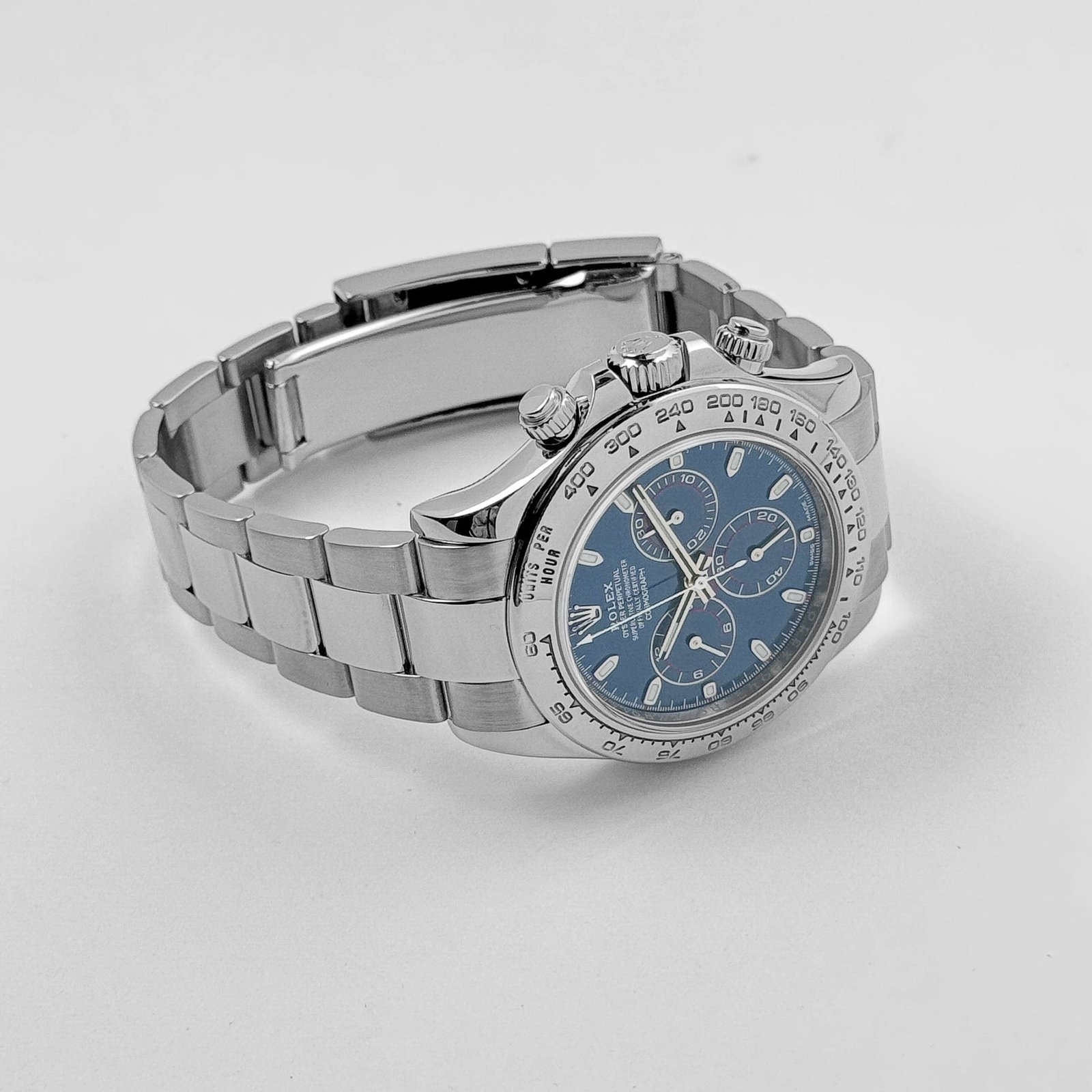 R01ex Daytona 116509 White Gold Blue Dial (2019)