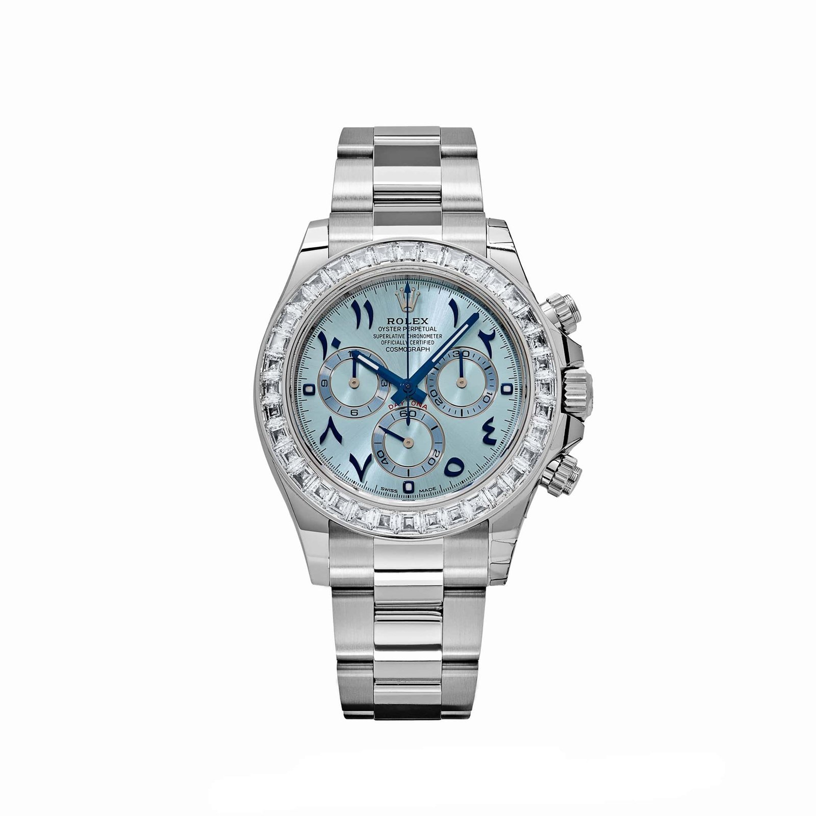 R01ex Daytona 116576TBR Platinum D1am0nd Ice Blue Arabic Dial