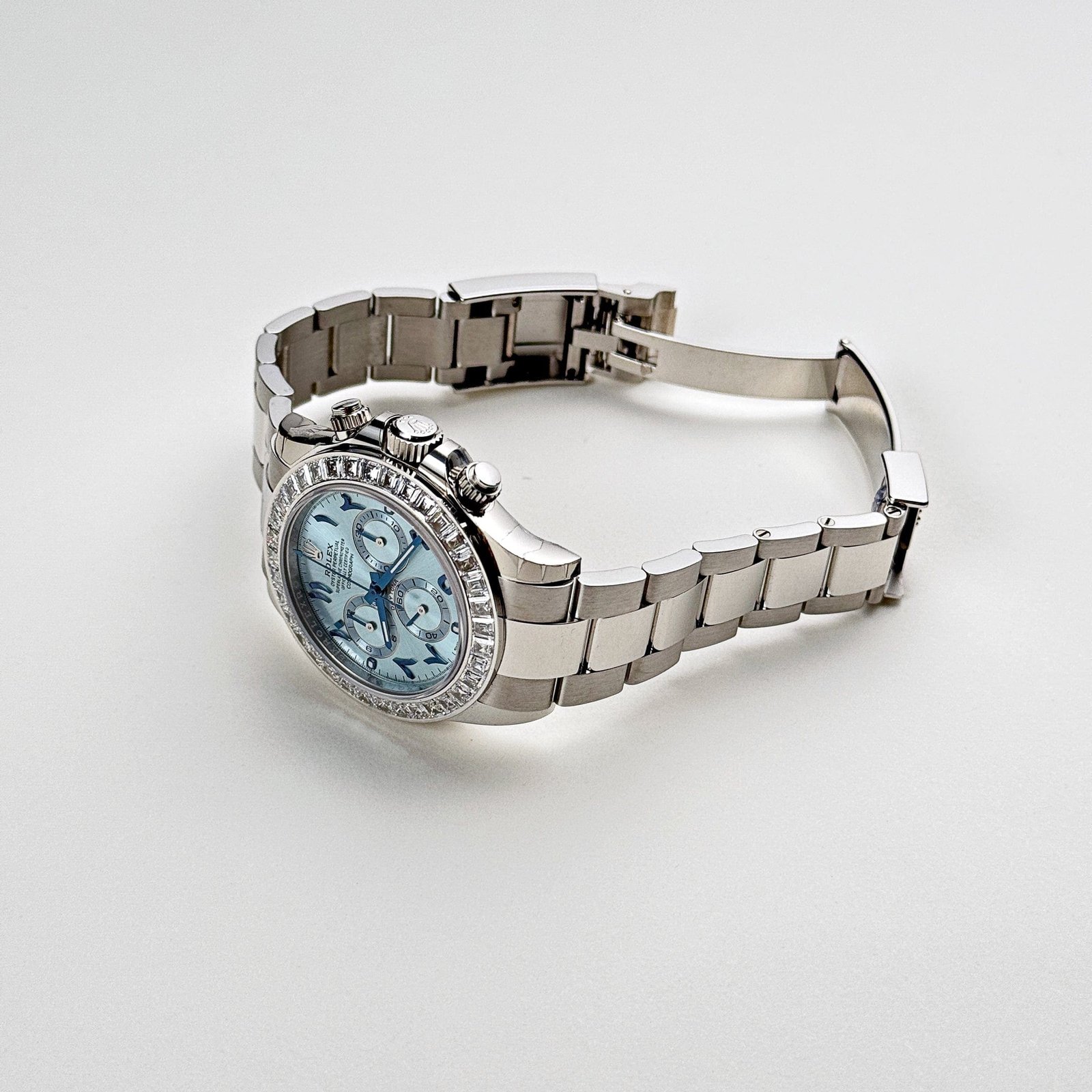 R01ex Daytona 116576TBR Platinum D1am0nd Ice Blue Arabic Dial