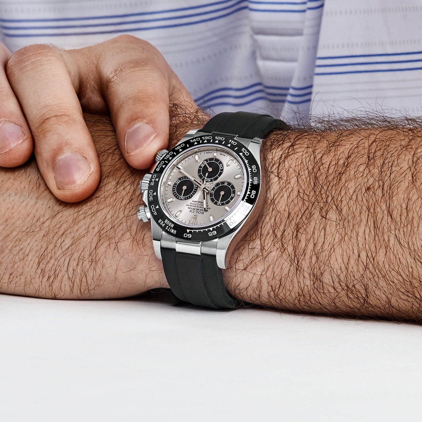 R01ex Daytona 116519LN ‘Ghost’ White Gold Steel and Bright Black Dial (2022)