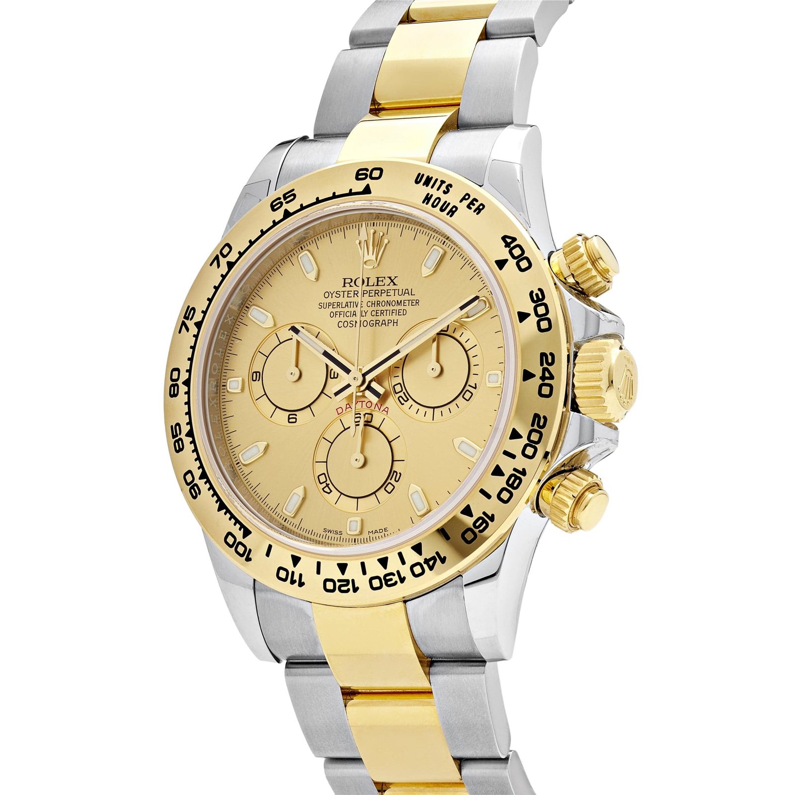 R01ex Daytona 116503 Two-Tone Yellow Gold Stainless Steel Champagne Dial