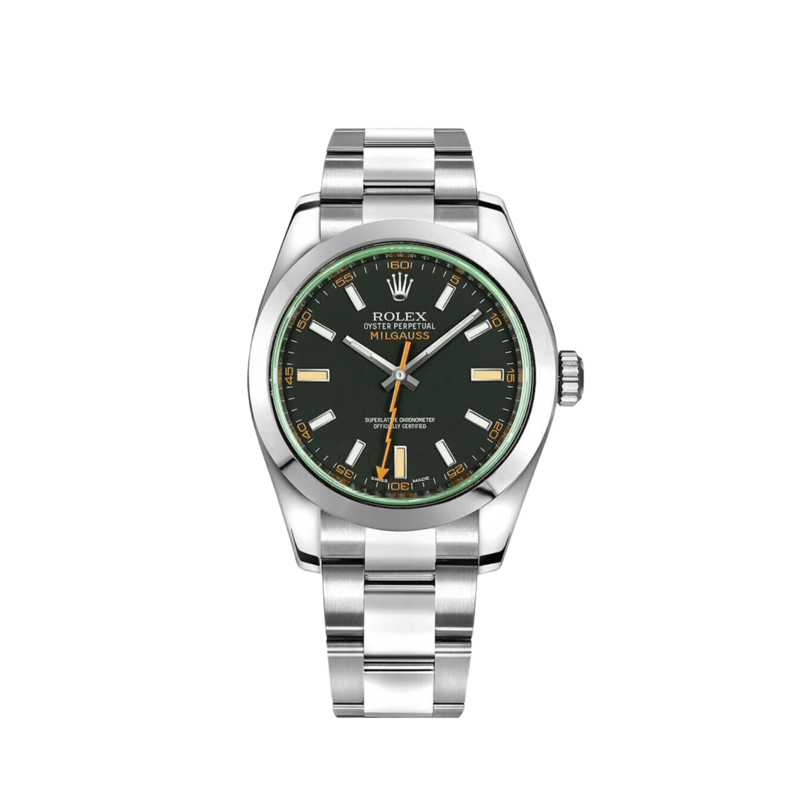 R01ex Milgauss 116400GV Stainless Steel Black Dial