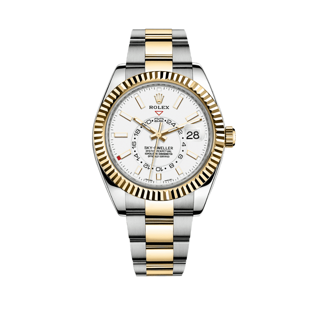 R01ex Sky-Dweller 326933 Stainless Steel Yellow Gold White Dial (2022)